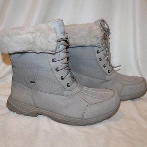 NEW UGG MEN'S BUTTER WATERPROOF LEATHER SHEARLING SNOW WINTER BOOTS PUTTY GRAY